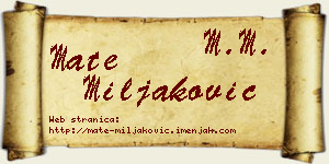 Mate Miljaković vizit kartica
